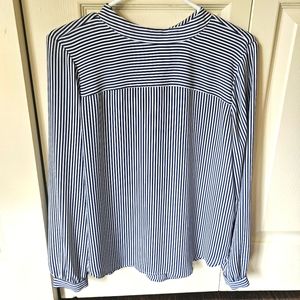 Loft xs blue and white striped blouse